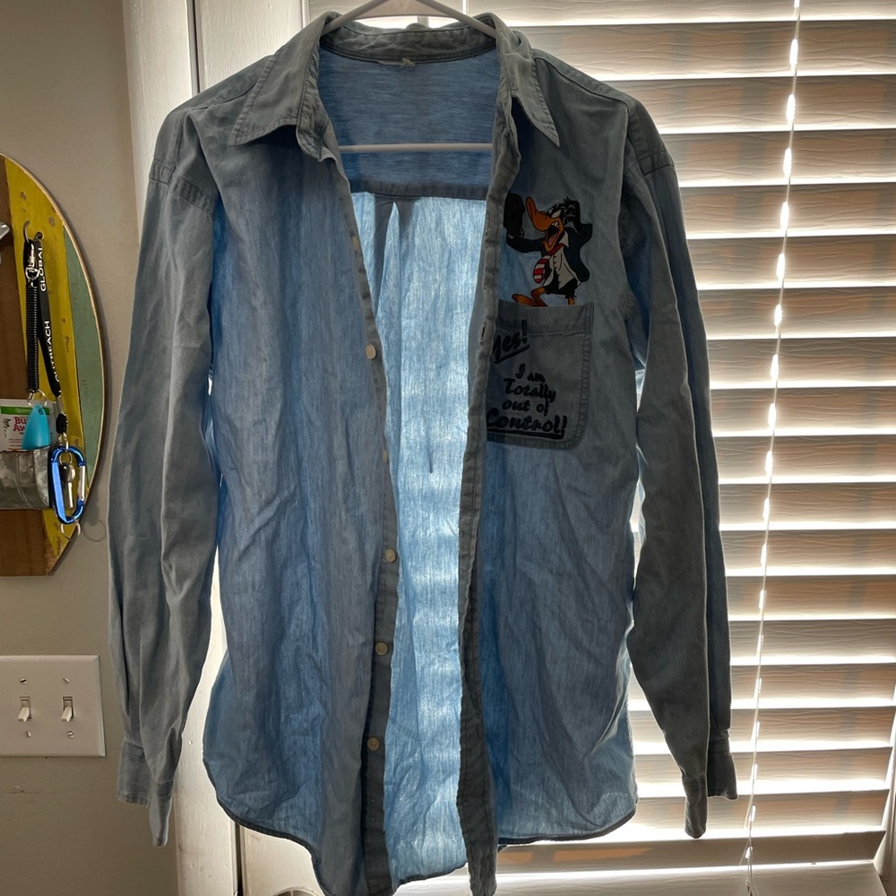 Vintage looney Tunes Jean Button Up